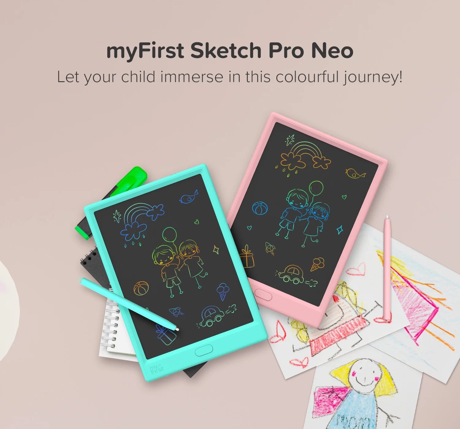 Sketch Pro Neo - LCD Writing Tablet, Doodle Board, Drawing Pad for Kids (Blue)