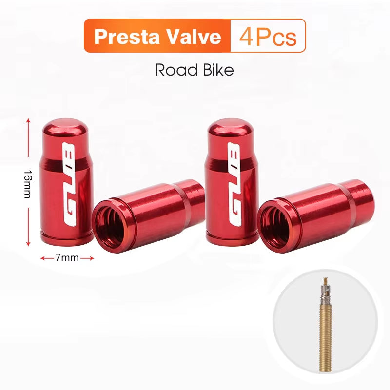 2Pcs  Aluminum CNC Bicycle Tire Valve Cap MTB Road Bike Tube Tyre Gas Nozzle Cover for AV FV Schrader Presta Valve Dustproof
