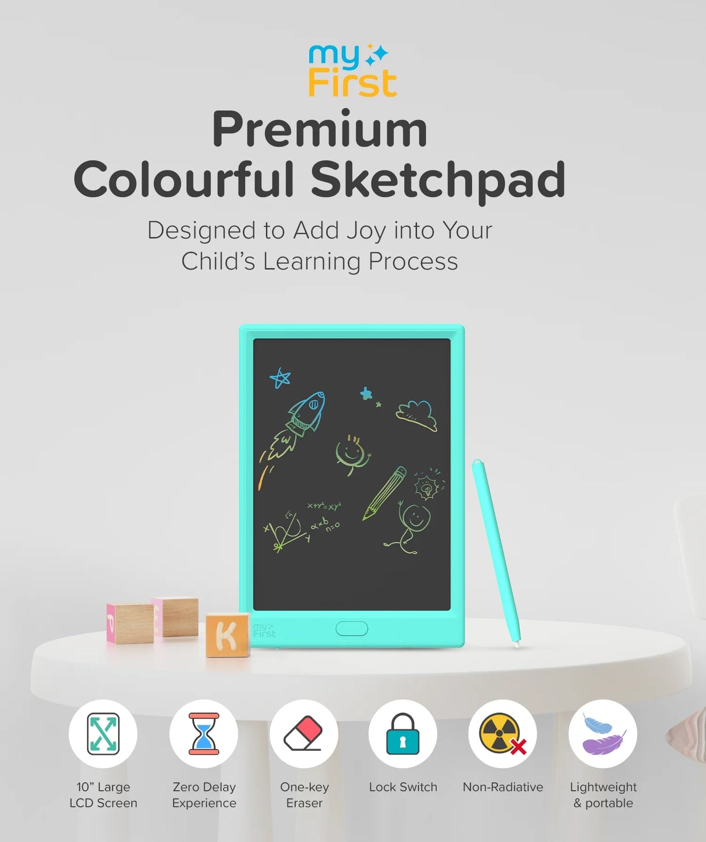 Sketch Pro Neo - LCD Writing Tablet, Doodle Board, Drawing Pad for Kids (Blue)