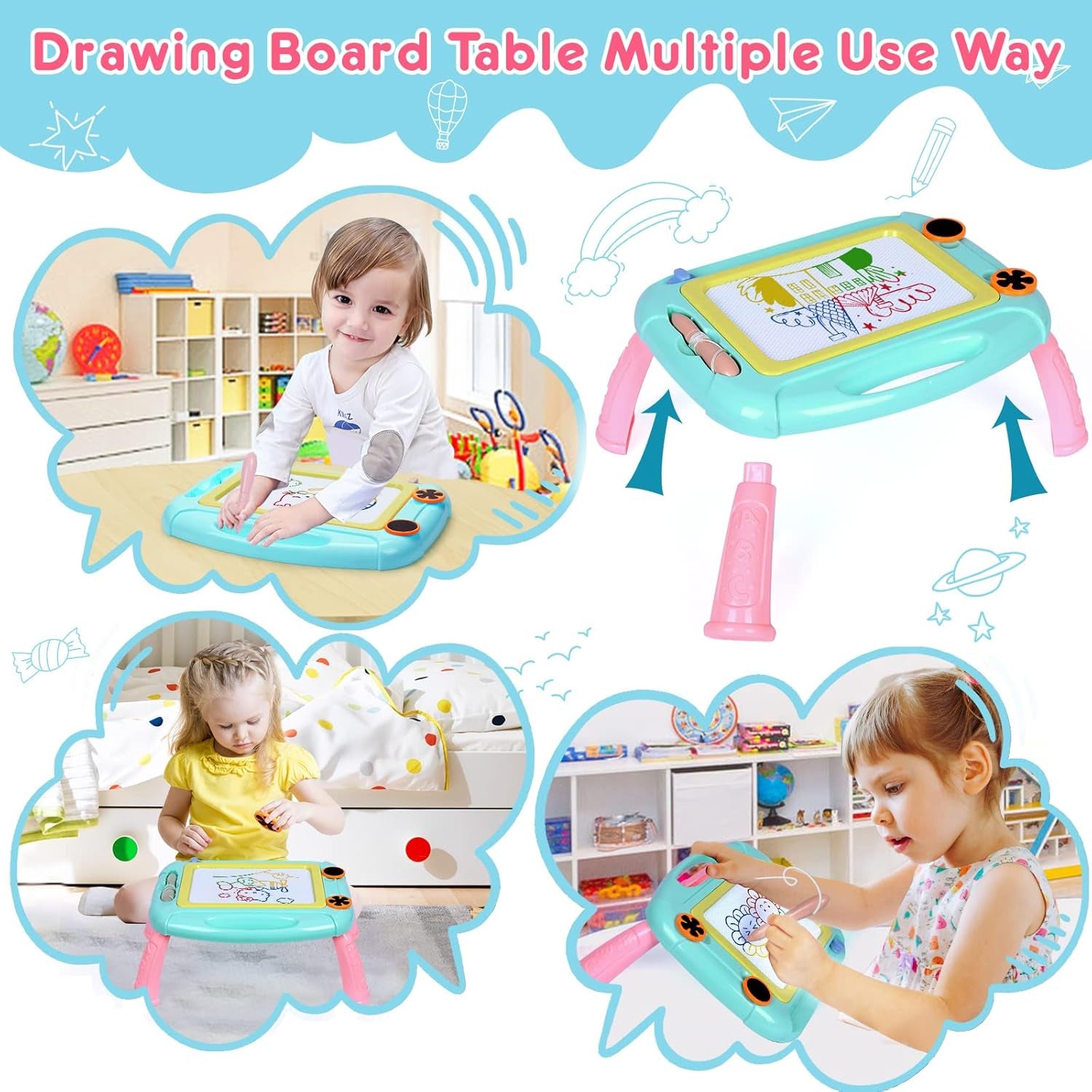 Toddler Toys for 1-2 Year Old Boys Gifts Magnetic Drawing Board, Magna Erasable Doodle Board Toy for Todder Age 1-2, Kids Drawing Table Learning Toys for 2 3 4 Years Old Girl Birthday Gifts