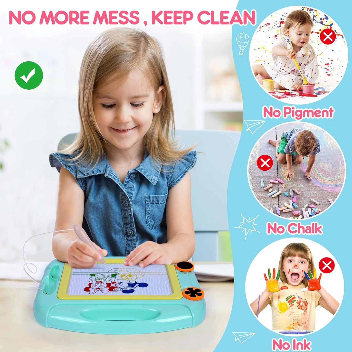 Toddler Toys for 1-2 Year Old Boys Gifts Magnetic Drawing Board, Magna Erasable Doodle Board Toy for Todder Age 1-2, Kids Drawing Table Learning Toys for 2 3 4 Years Old Girl Birthday Gifts