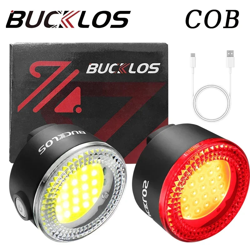 COB Bike Taillights Headlight USB Rechargeable Bicycle Safety Warning Light MTB LED Front Rear Lantern Cycling Lamp Set