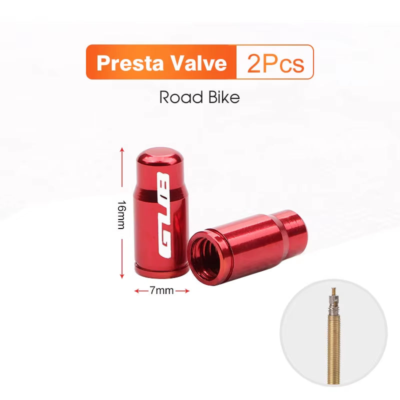 2Pcs  Aluminum CNC Bicycle Tire Valve Cap MTB Road Bike Tube Tyre Gas Nozzle Cover for AV FV Schrader Presta Valve Dustproof