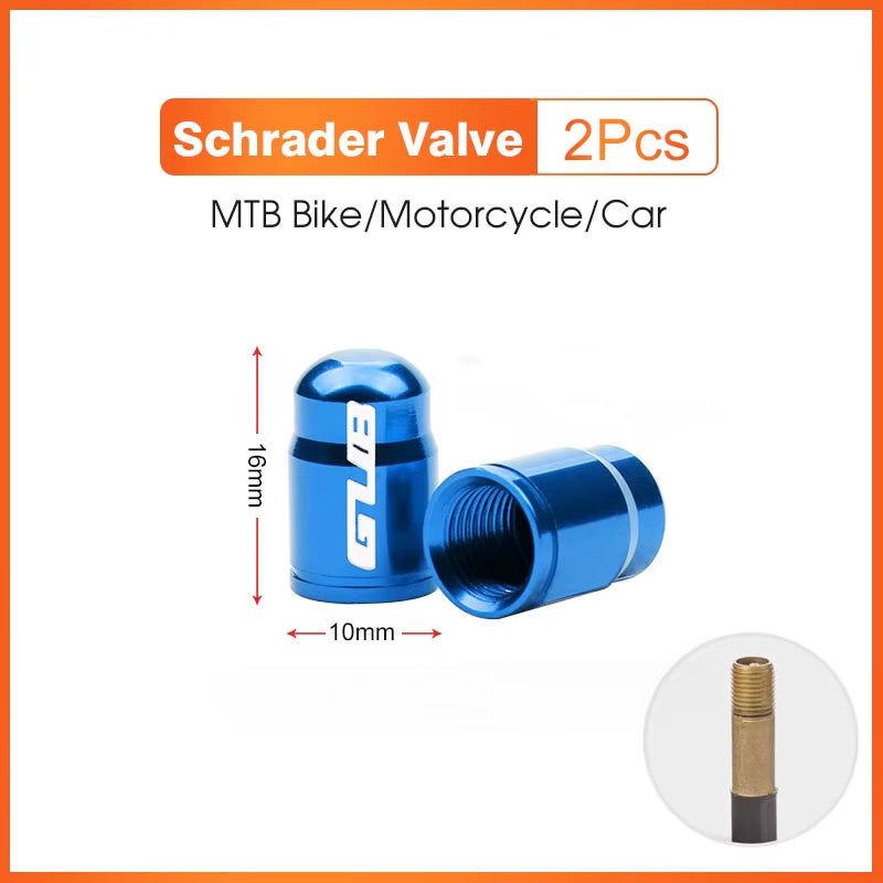 2Pcs  Aluminum CNC Bicycle Tire Valve Cap MTB Road Bike Tube Tyre Gas Nozzle Cover for AV FV Schrader Presta Valve Dustproof
