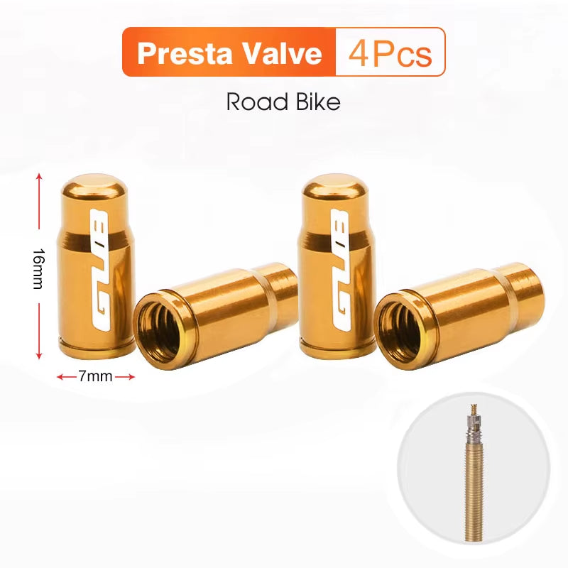 2Pcs  Aluminum CNC Bicycle Tire Valve Cap MTB Road Bike Tube Tyre Gas Nozzle Cover for AV FV Schrader Presta Valve Dustproof