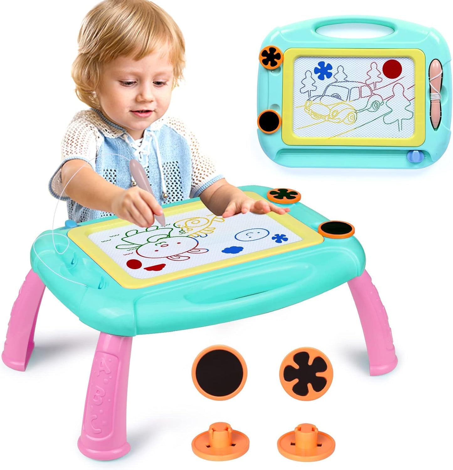 Toddler Toys for 1-2 Year Old Boys Gifts Magnetic Drawing Board, Magna Erasable Doodle Board Toy for Todder Age 1-2, Kids Drawing Table Learning Toys for 2 3 4 Years Old Girl Birthday Gifts
