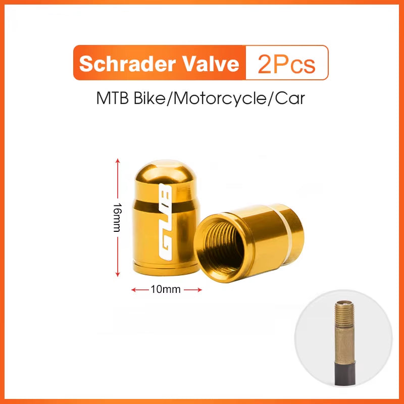 2Pcs  Aluminum CNC Bicycle Tire Valve Cap MTB Road Bike Tube Tyre Gas Nozzle Cover for AV FV Schrader Presta Valve Dustproof