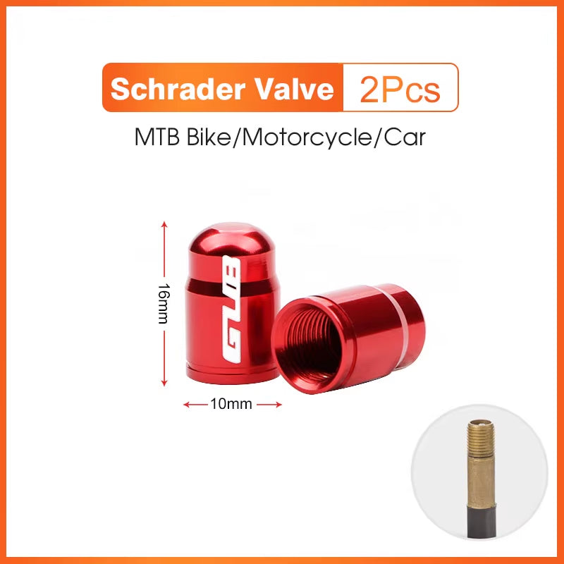2Pcs  Aluminum CNC Bicycle Tire Valve Cap MTB Road Bike Tube Tyre Gas Nozzle Cover for AV FV Schrader Presta Valve Dustproof