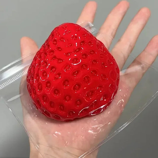 Strawberry Taba Squishy Fidget Toy - Slow Rebound Stress Relief Toy for Kids, Adults, Office & Party Favors - Squeeze Gift