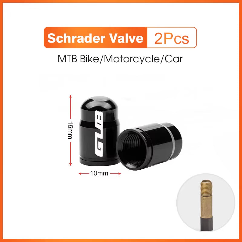 2Pcs  Aluminum CNC Bicycle Tire Valve Cap MTB Road Bike Tube Tyre Gas Nozzle Cover for AV FV Schrader Presta Valve Dustproof