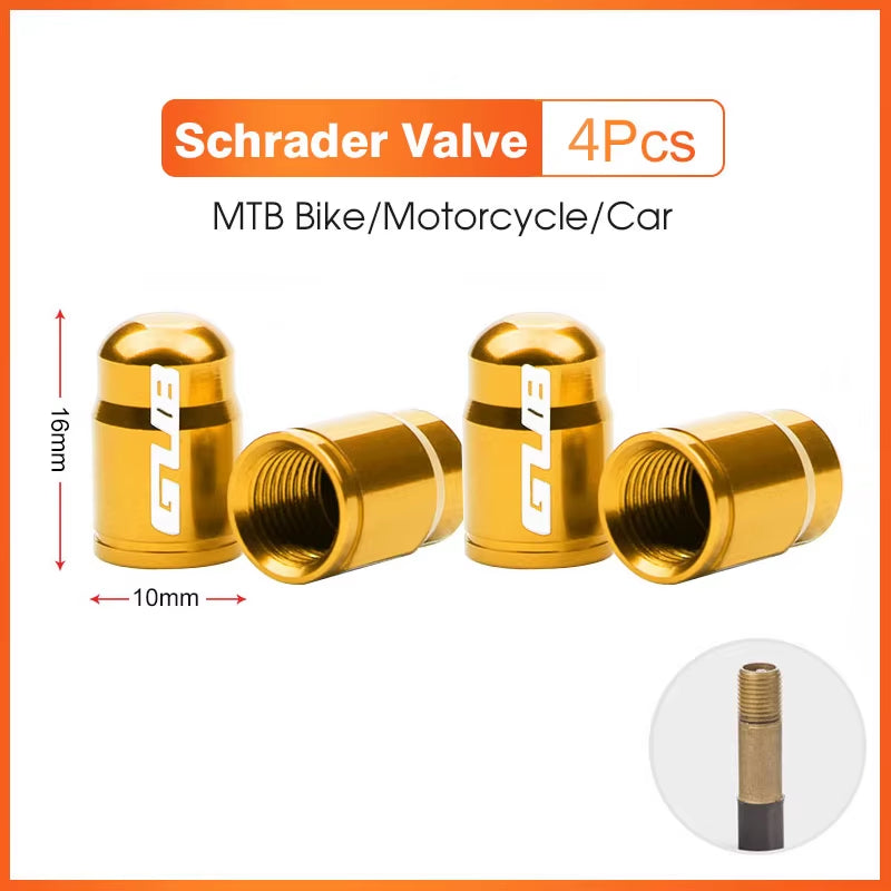 2Pcs  Aluminum CNC Bicycle Tire Valve Cap MTB Road Bike Tube Tyre Gas Nozzle Cover for AV FV Schrader Presta Valve Dustproof