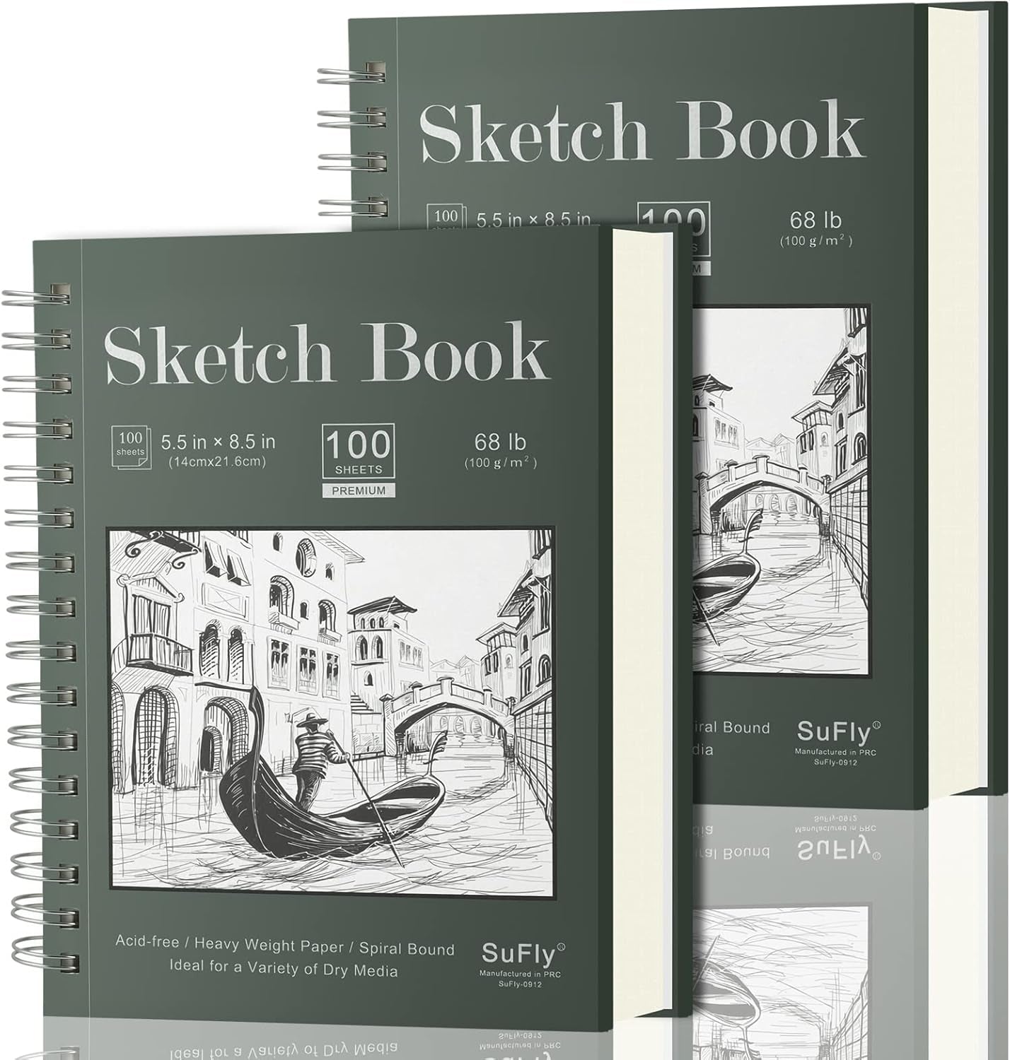 Small Sketch Book 5.5"X8.5", 2-Pack Mini Sketchbook, Spiral Bound Sketchbook Hardcover with 200 Sheets of 68Lb/100Gsm Mini Drawing Pad Paper, Small Sketch Pads for Drawing for Adults & Kids.