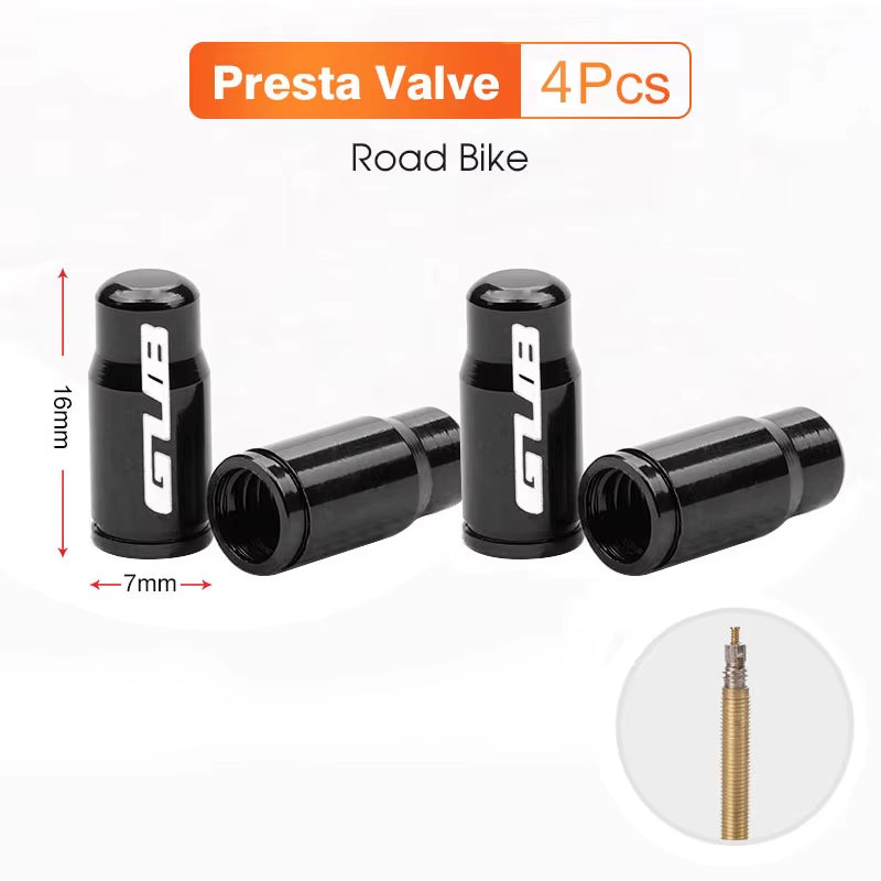 2Pcs  Aluminum CNC Bicycle Tire Valve Cap MTB Road Bike Tube Tyre Gas Nozzle Cover for AV FV Schrader Presta Valve Dustproof
