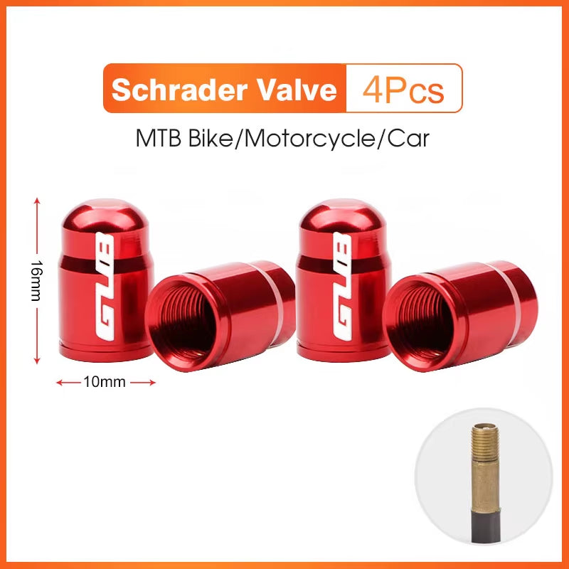 2Pcs  Aluminum CNC Bicycle Tire Valve Cap MTB Road Bike Tube Tyre Gas Nozzle Cover for AV FV Schrader Presta Valve Dustproof