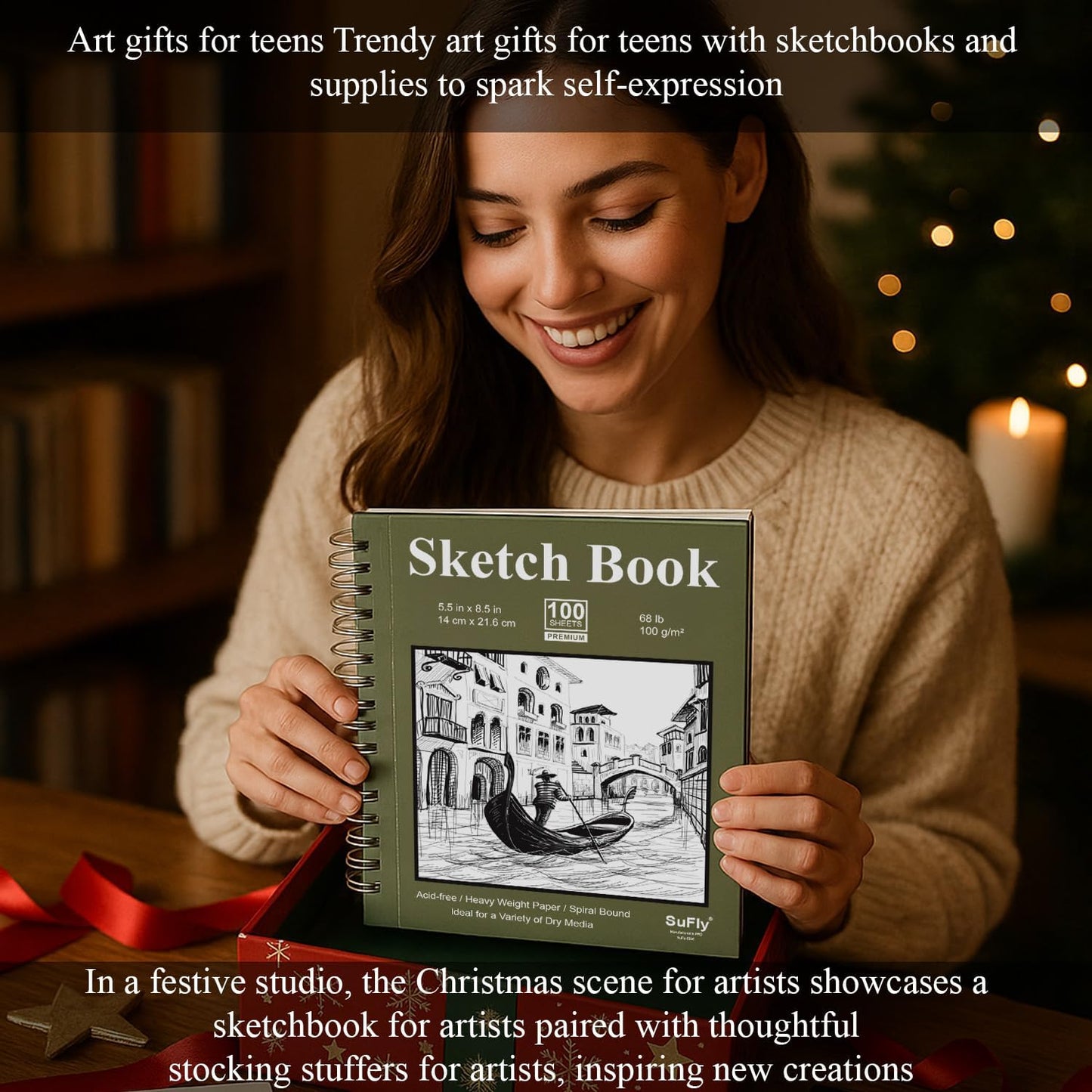 Small Sketch Book 5.5"X8.5", 2-Pack Mini Sketchbook, Spiral Bound Sketchbook Hardcover with 200 Sheets of 68Lb/100Gsm Mini Drawing Pad Paper, Small Sketch Pads for Drawing for Adults & Kids.