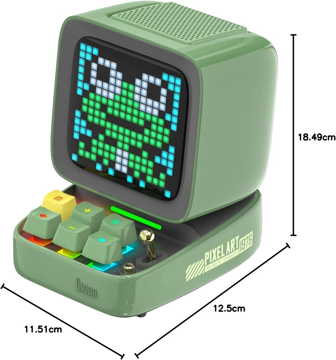 Ditoo Pro Programmable Pixel Art Led-Bluetooth-Speaker Showing-Clock Emoji DIY Design for Home Wedding Party Decoration with Wireless App Control (Green)