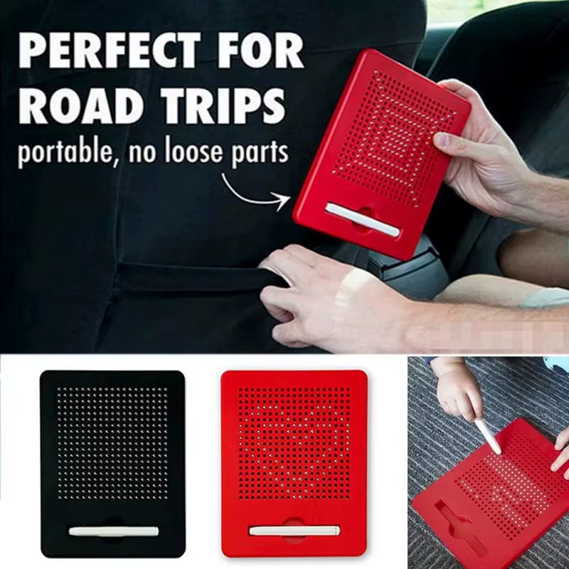 Magnetic Ball Sketch Pad Tablet Drawing Pen Board with Magnetic Stylus for Kid Montessori Educational Trip Activities Magnet Toy