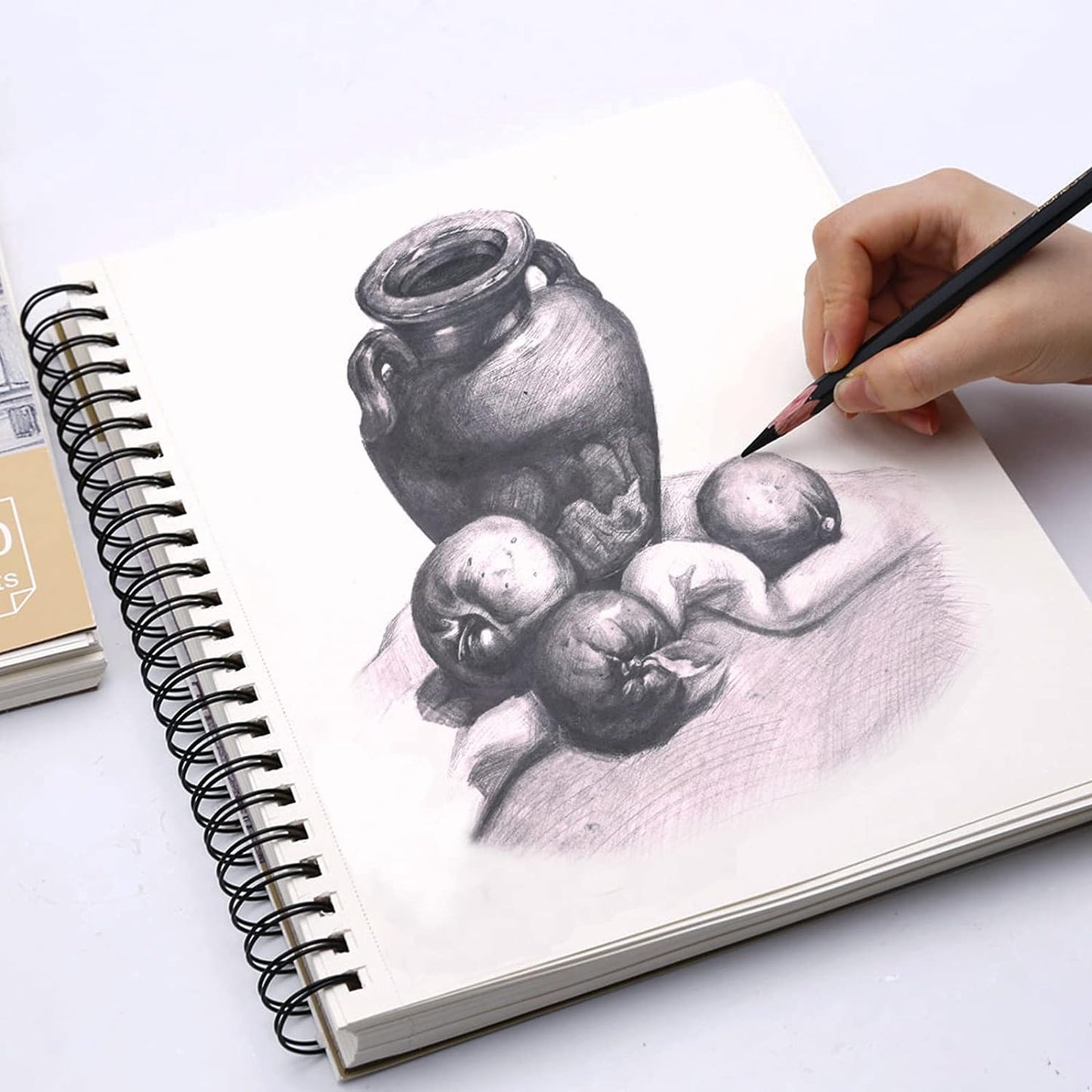 Sketch Book 9 X 12 Inch, 100 Sheets 90Gsm, Pack of 2, Spiral Sketchbook, Hardcover Sketchbook, Acid Free Sketch Paper, Sketch Pad, Sketchbook for Drawing