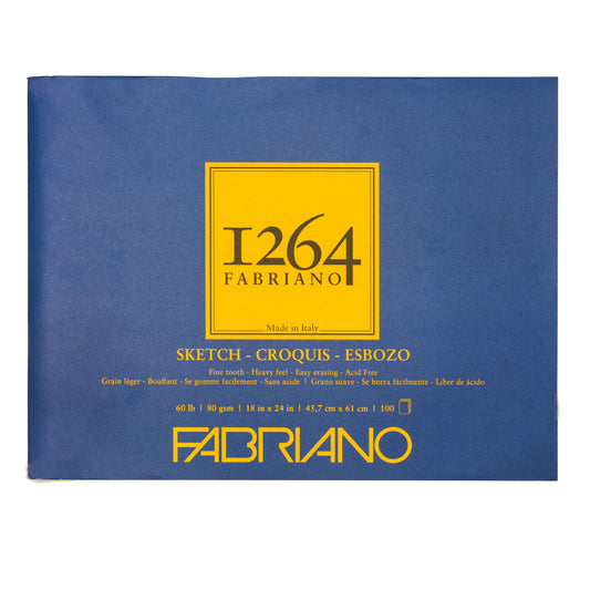1264 Sketch Pad, Glue Bound, 18”X24”, 60 Lb, 100 Sheets, 100% Alpha-Cellulose, Sketching & Drafting
