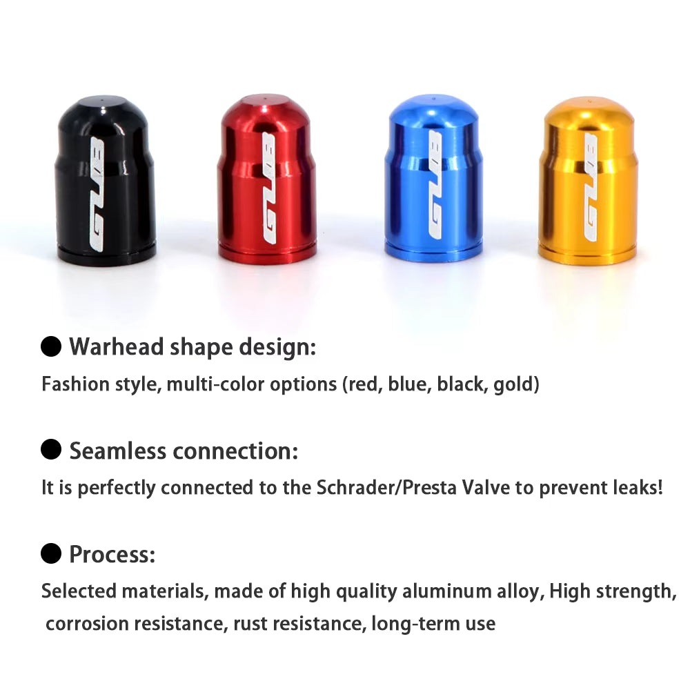 2Pcs  Aluminum CNC Bicycle Tire Valve Cap MTB Road Bike Tube Tyre Gas Nozzle Cover for AV FV Schrader Presta Valve Dustproof