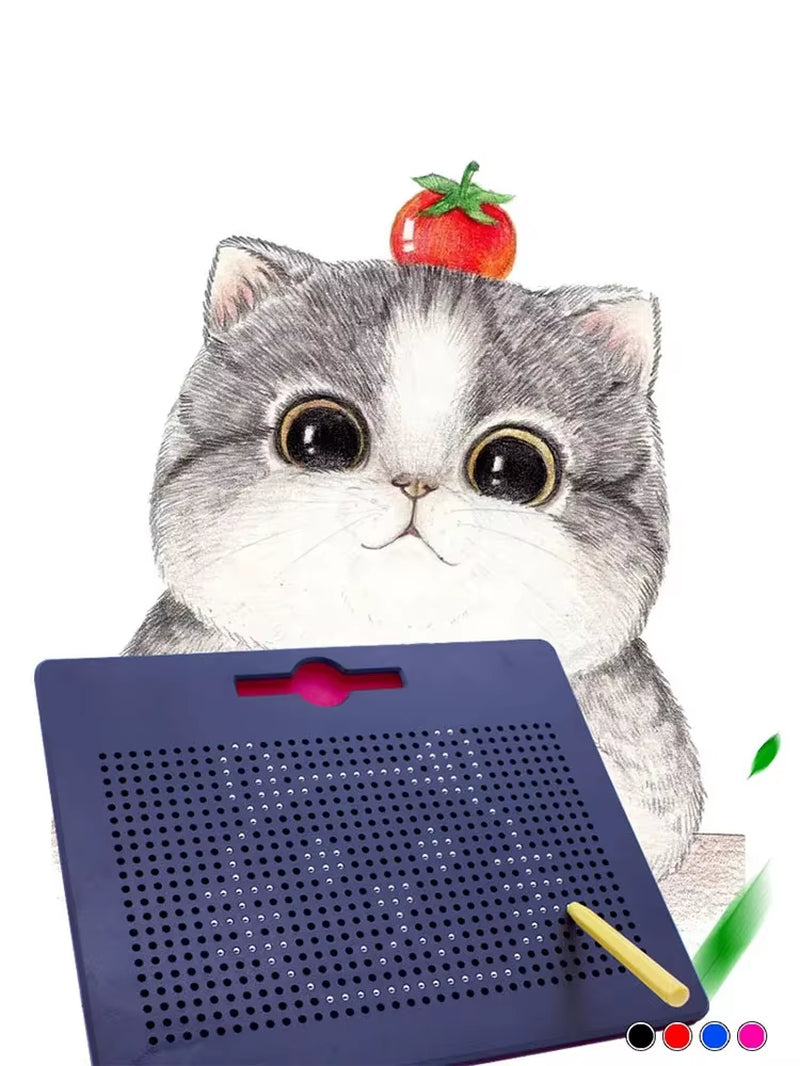 Magnetic Ball Sketch Pad Tablet Drawing Pen Board with Magnetic Stylus for Kid Montessori Educational Trip Activities Magnet Toy