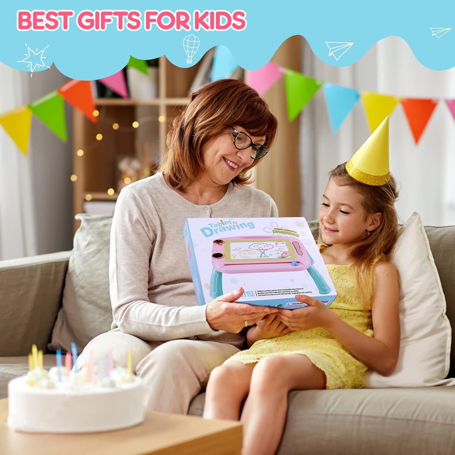 Toddler Toys for 1-2 Year Old Boys Gifts Magnetic Drawing Board, Magna Erasable Doodle Board Toy for Todder Age 1-2, Kids Drawing Table Learning Toys for 2 3 4 Years Old Girl Birthday Gifts