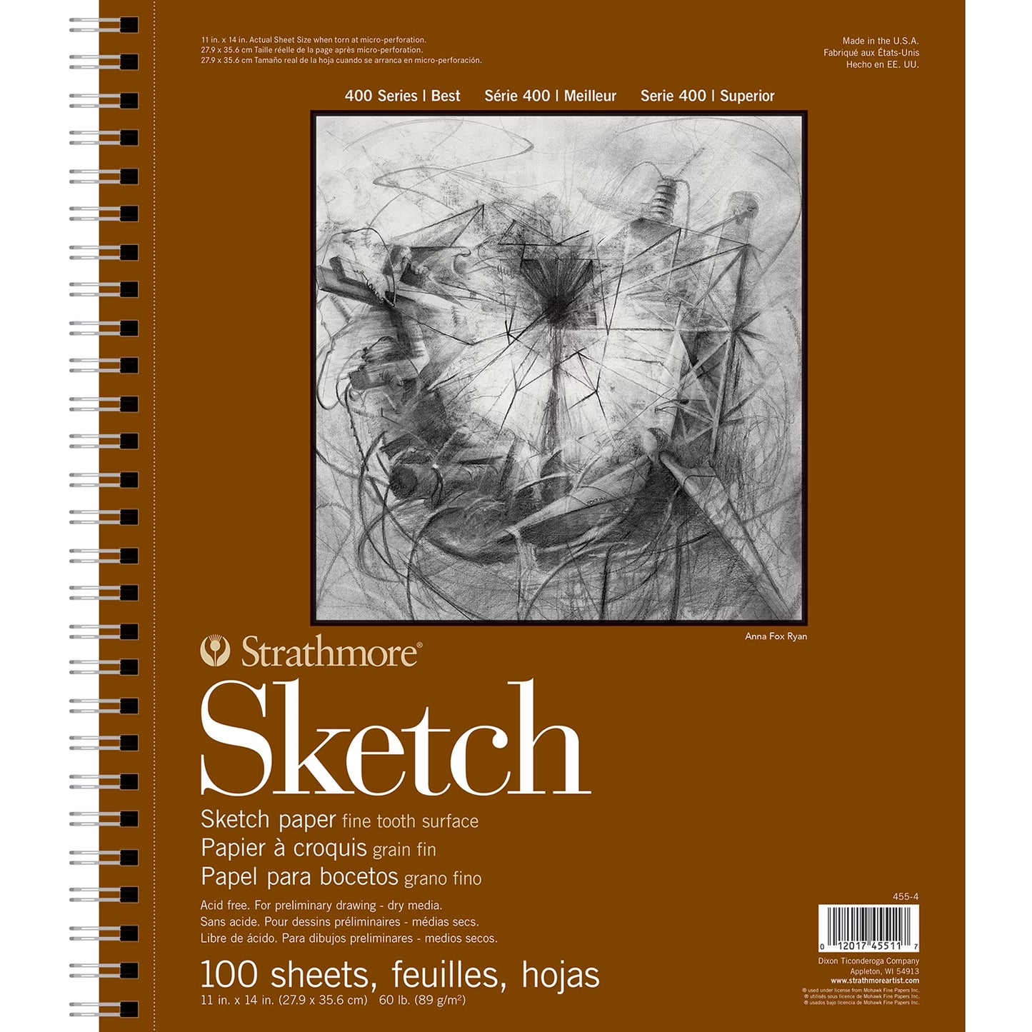 Sketch Spiral Paper Pad 11"X14"-100 Sheets